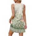 thumbnail image 5 of WTOBBY Women's Fashion Casual Printed V-Neck Button Vest Sleeveless Dress with Pocket, Floral Print Design for Summer Outfits, Perfect for Beach and Holiday Vacations,Light Green L, 5 of 5