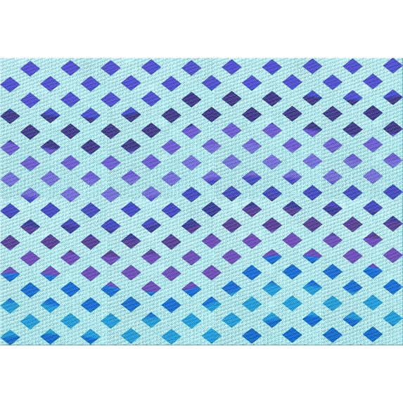 Ahgly Company Indoor Rectangle Patterned Iceberg Blue Area Rugs, 7' x 9'