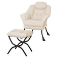 thumbnail image 1 of Yiwa Modern Lazy Chair, Compact Reading Armchair with Foldable Footrest and Easy-Care Removable Washable Cover, 1 of 9