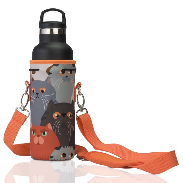 Made Easy Kit Neoprene Water Bottle Carrier Holder with Adjustable Shoulder Strap for Insulating & Carrying Water Container Canteen Flask Available in 5 Sizes