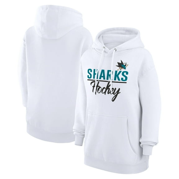 Women's G-III 4Her by Carl Banks  White San Jose Sharks Team Fleece Pullover Hoodie