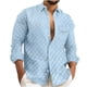 thumbnail image 1 of Blusa y camisa de manga larga con cuello vuelto para hombre, informal, con botones y bolsillos, a cuadros, de poliéster, 1 of 8