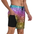 thumbnail image 3 of Fotbe Glitter Rainbow Men’s Swim Trunks Quick Dry Swim Shorts Board Shorts with Mesh Lining-3X-Large, 3 of 9