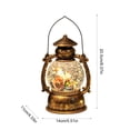 thumbnail image 3 of Christmas Musical Snow Globe Lantern, Water Filled Night Light, Oil Lamp Style Body with Swirling Glitter Warm Light and Eight Melodies, Tabletop Decor for Mantel Shelf or Bedside, 3 of 6