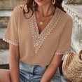 thumbnail image 2 of Cathalem Summer Tops for Women Stretchy Bodycon Basic Tee Tops,Khaki S, 2 of 5