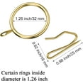 thumbnail image 2 of 1.5 in Metal Drapery Curtain Rings with Pin Hooks for Window Door Shower (Set of 40), 2 of 7