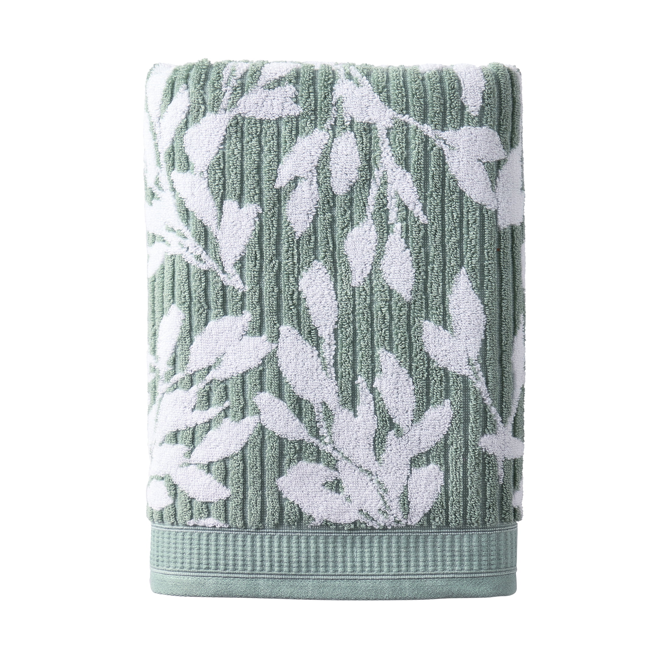 Better Homes & Gardens Signature Soft Floral 6 Piece Towel Set,Green River/Arctic White