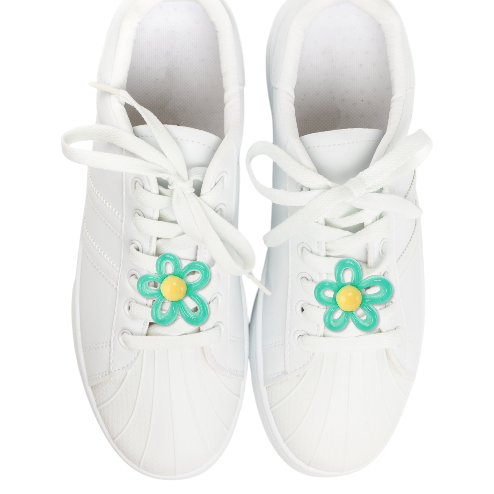Unique Bargains Hollow-out Flower Shoelace Charms 1 Pair Green