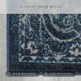 thumbnail image 5 of Maples Rugs Pelham Transitional Vintage Scroll Navy Grey Non Slip Indoor Area Rug, 5' x 7', 5 of 8
