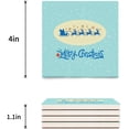 thumbnail image 3 of FMSHPON Merry Christmas Set of 8 Coaster for Drinks, Absorbent Ceramic Stone Coasters Cup Mat with Cork Base for Home Kitchen Room Coffee Table Bar Decor, 3 of 4