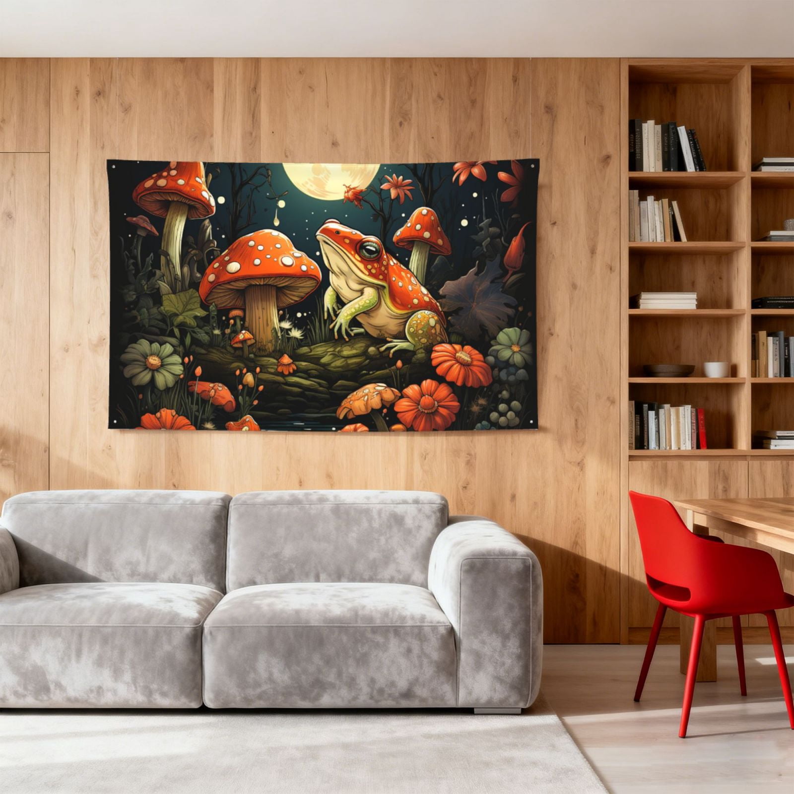 Frog Toads Mushroom Cool Four Hole Decorated Banner Flag for Garden Yard Home Decoration Indoor Outdoor 4x6 Ft