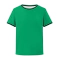 thumbnail image 4 of T-shirts à Manches Courtes Col Rond Unis pour Garçons, Hauts Décontractés Légers pour l'École et les Sorties, 5-14 Ans, 4 of 4
