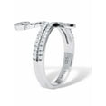 thumbnail image 2 of PalmBeach Jewelry 0.40 TCW Round Cubic Zirconia Sterling Silver Snake Ring, 2 of 5