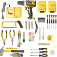 thumbnail image 4 of 21V Tool Kit with Drill, 120PCS 21V Cordless Drill Set with 3/8" Keyless Chuck of Metal & 25+3 Clutch with Impact, 2 x 2.0Ah Battery & Fast Charger, Max Torque 45Nm, 2-Variable Speed, 4 of 14