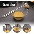 thumbnail image 3 of Premium 10-Inch Stainless Steel Semi-Automatic Hand Push Whisk: The Ultimate Egg & Milk Blending Companion for Effortless Home Cooking & Kitchen Magic, 3 of 8