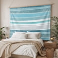 thumbnail image 3 of Teal Nordic Style Stripes Tapestry for Bedroom Wall Hanging Tapestry, Turquoise Texture Ceiling Backdrop Tapestries Poster Blanket Wall Decor for Teens Room Living Room Dorm 39" x 59", 3 of 8