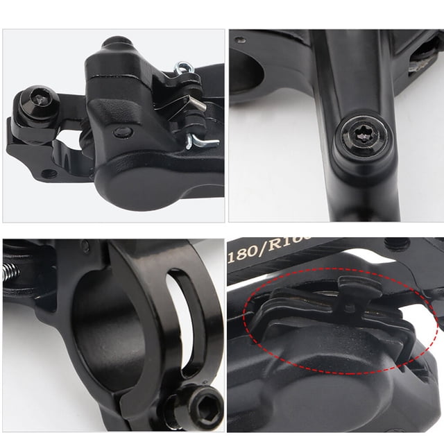 Hydraulic Disc Oil Brake Kit Aluminum Alloy Calipers Levers Caliper Lever Hydraulic for Mountain Bike, Left Rear Oil Brake, 1Pc Disc Rotor, 1400mm