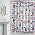 thumbnail image 5 of Vintage Star Shower Curtain for Bathroom Decor, Flag Red Blue Star Fireworks Independence Day Wood Waterproof Fabric Shower Curtain, 66"x72" Set with 12 Hooks, 5 of 9