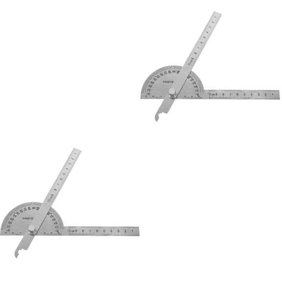 Set of 2 Digital Protractor Swing Arm Protractor 19.60X5.30X1.20CM Silver