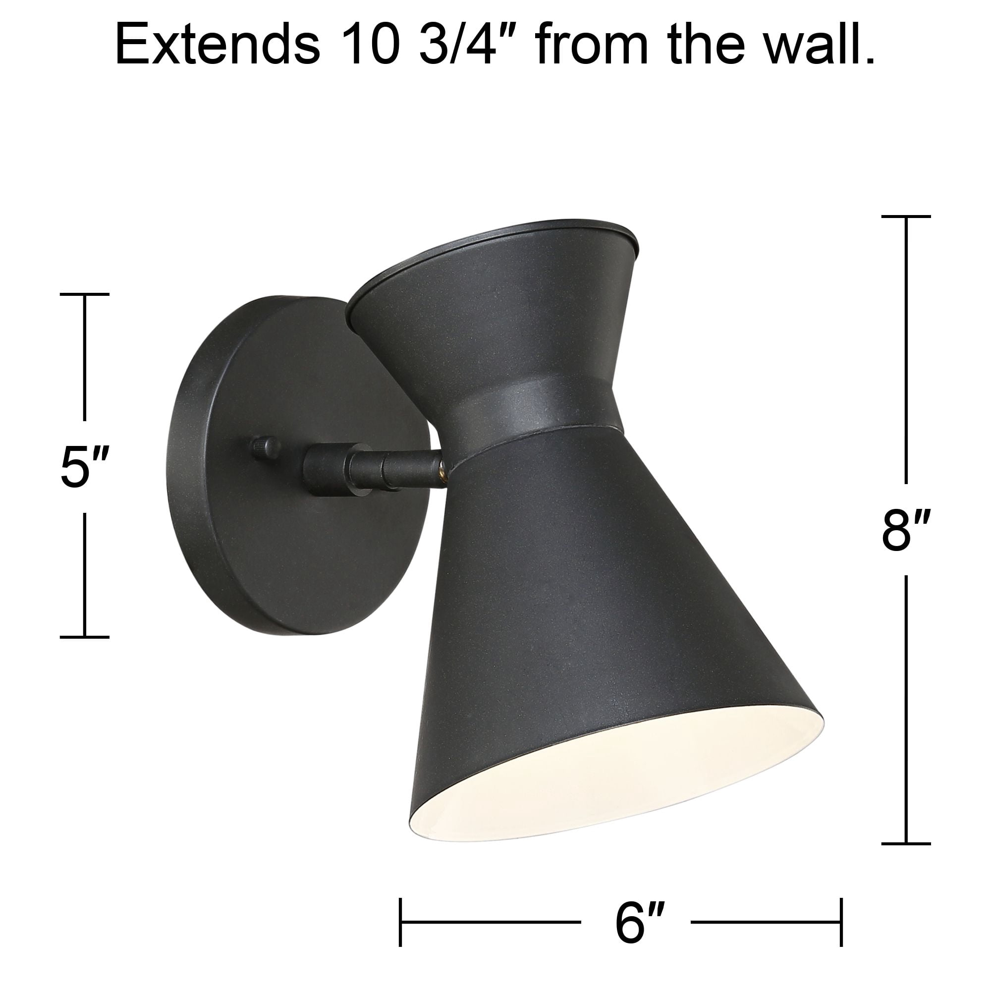 John Timberland Vance Modern Outdoor Wall Light Fixtures Set of 2 Black LED Dark Sky Swivel Head 8" for Post Exterior Barn Deck House