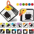 thumbnail image 1 of Dsseng Activity Book - High Contrast Baby Flashcards  Newborn Brain Development Toys  Visual Stimulation Learning Activity Cards for 0-36 Months  4.3*4.3‘‘ Educational Infants Gift, 1 of 1