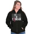 thumbnail image 5 of Courage Breast Cancer Awareness Zip Hoodie Sweatshirt Women Brisco Brands S, 5 of 6