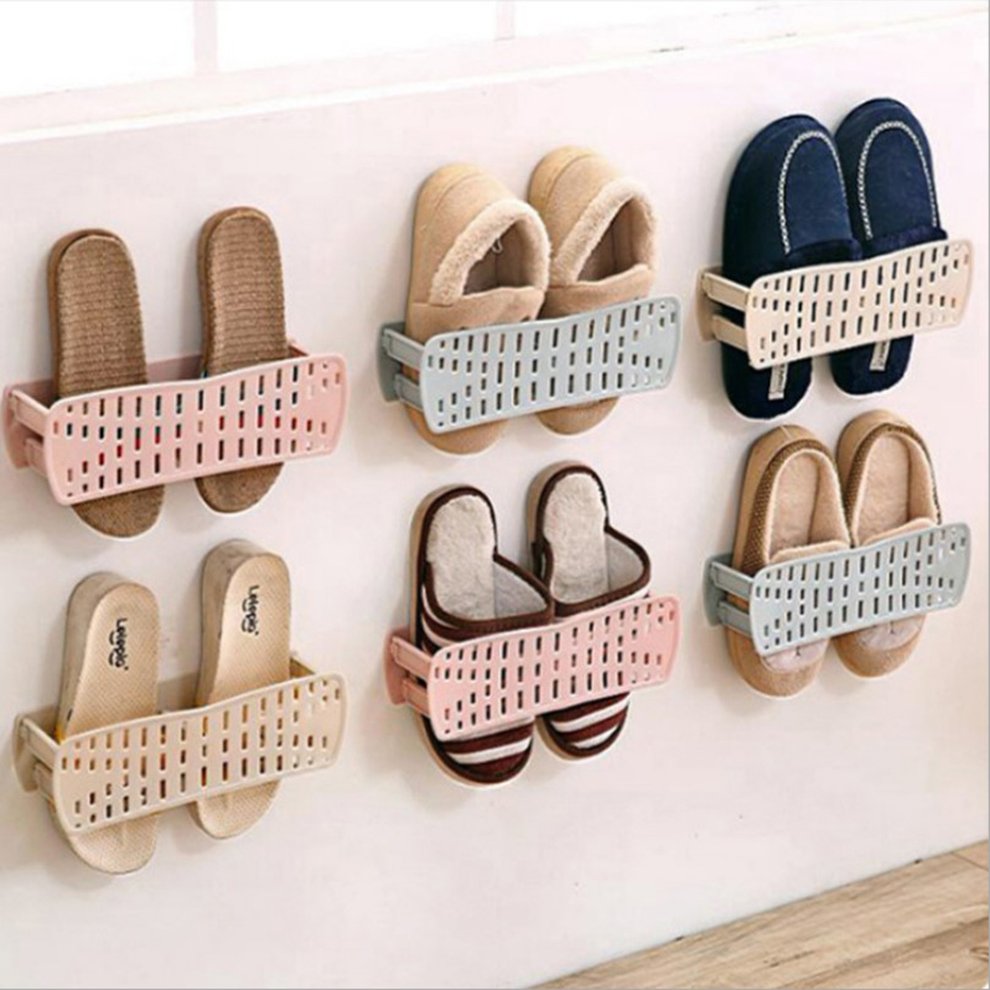Wall Mounted Shoes Rack Sticky Hanging Shoes Holder Organizer Shoe