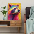 thumbnail image 5 of Colorful Retro Raccoon Portrait Canvas Print, Cute Wildlife Art, Unique Wall Decor Gift for Raccoon Pet Lovers, 5 of 8