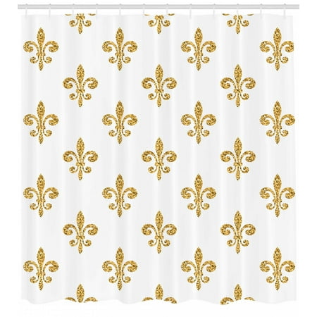 Fleur De Lis Shower Curtain Vintage Stylized European Lily