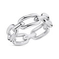 thumbnail image 3 of AFFY Chain Linked Design Band Rings For Womens Jewelry Gift In 14K White Gold Over Sterling Silver Ring Size-5, 3 of 5