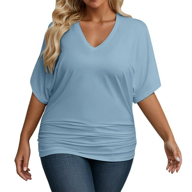 Chemise Simple Décontractée T-Shirt Femme pour Femmes Manches Courtes Raglan T-Shirt à Manches Courtes Femme T-Shirt de Compression Femme T-Shirt Femme Ample T-Shirt Léger à Manches Longues pour Femmes Décontracté Hauts pour Femmes Femmes