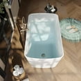 thumbnail image 4 of 49" Acrylic Freestanding Bathtub, Japanese Style Square Shape Soaking Tub Sit-in Design Chrome Overflow and Drain, White, 4 of 10