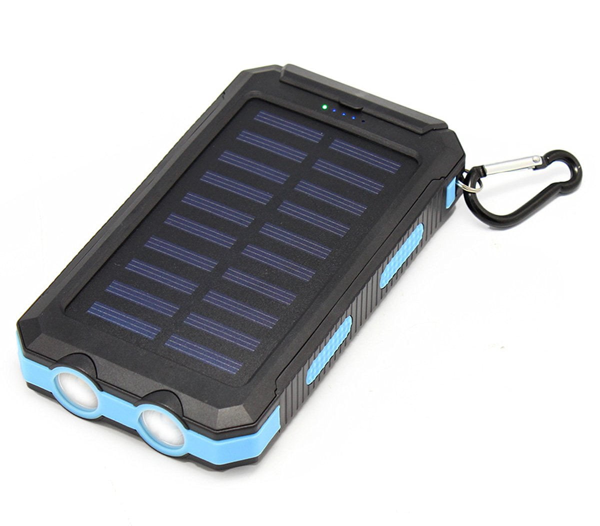 Solar 12,000 Mah power bank, Dual USB Solar Panel charger, 2 LED Light