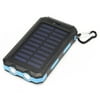 Solar 12,000 Mah power bank, Dual USB Solar Panel charger, 2 LED Light Carabiner Compass Portable for Emergency Outdoor Camping Travel