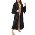 thumbnail image 2 of DYMADE Women's Plus Size Satin Lingerie Robe Kimono Nightgown Long Sleeve Sleepwear Nightdress, 2 of 5