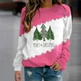 thumbnail image 2 of IROINNID Christmas Sweatshirts for Women Winter Christmas Printed Crewneck Pullover Loose Fit Casual Sweatshirt Tops,Pink, 2 of 4