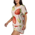 thumbnail image 2 of Picia Strawberries Pajamas Sets for Women Soft Short-Sleeved Pjs with Lounge Shorts Two Piece Sleepwear-Large, 2 of 9