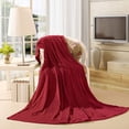 thumbnail image 2 of Howarmer Red Fuzzy Bed Blanket, Throw Twin Soft Flannel Fleece Blankets, All Season Lightweight Warm Bed Throws, 60 x 80 Inch, 2 of 7