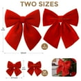 thumbnail image 3 of Ayieyill 13 Pack Velvet Red Christmas Tree Bows, Large Christmas Bows for Tree Wreath Stairs Railing Fireplace Indoor Decor, 3 of 8