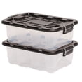 thumbnail image 1 of Homz 2 Pack 10-Gallon Clear Plastic Stackable Home Storage Bin with Lid, Black, 1 of 12