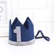 thumbnail image 5 of Adorables sombreros de cumpleaños para bebé, sombreros de fiesta para niños, coronas, diademas, decoraciones para fiestas (azul oscuro), 5 of 7