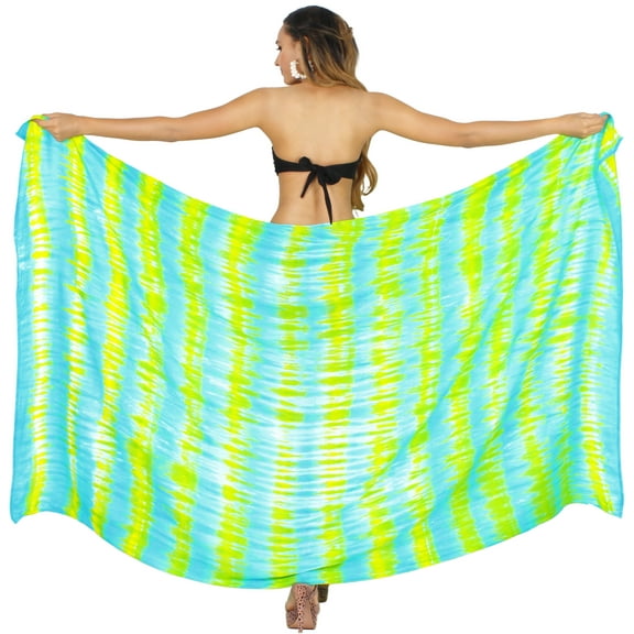 HAPPY BAY Women's Beachwear Summer Bikini Wraps Beach Wrap Coverups Sarong Skirt Bathing suit Swim Cover up Swimwear Swimsuit Coverups for Women One Size Aqua, Tie Dye