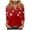 Red, variant on larppty 3/4 Length Sleeve Womens Christmas Tops Casual Loose Comfort Festival Holiday Party Shirts 2025 (White, L)