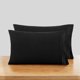 thumbnail image 1 of Nvzi Fundas de almohada de poliéster, tamaño estándar 20×35 pulgadas, transpirables y resistentes a las arrugas, 2 fundas negras para dormitorio, sala de estar y habitación de invitados., 1 of 5