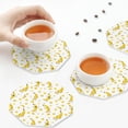 thumbnail image 4 of Leather Coasters with Heat-resistant for Drinks, Cute Sweet Banana -标题2 Octagon, 4 of 5