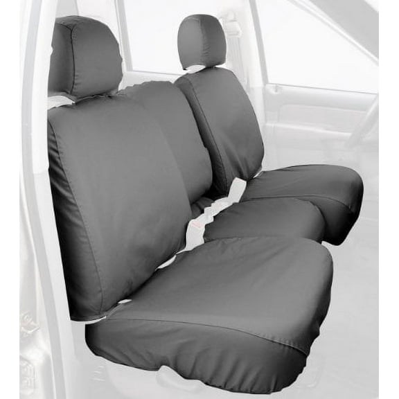 Covercraft Custom-Fit Rear-Second Seat Bench SeatSaver Seat Covers - Polycotton Fabric, Grey Fits select: 2011 ,2013 CHEVROLET SILVERADO K1500 LT