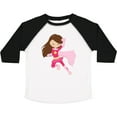 thumbnail image 3 of Inktastic Superhero Girl, Cute Girl, Brown Hair, Pink Cape Girls Toddler T-Shirt, 3 of 5