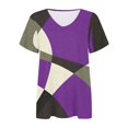 thumbnail image 2 of asddcavvf Blouse pour Femmes Haut Élégant à Manches Courtes Mode Décontractée Imprimé Col en V T-Shirt, 2 of 5