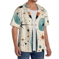 thumbnail image 2 of Mens Hawaiian Shirts Casual Short Sleeve Button Down Beach , Star Retro Mid Century Vintage Atomic Art, 2 of 5