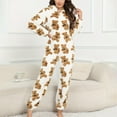 thumbnail image 2 of Taqqpue Women's Onesie Hooded Pajamas Fluffy Zipper Long Sleeve Fleece Jumpsuit Sleepwear, 2 of 9